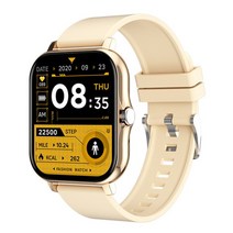 서브모니터 GT20 Smart Watch Bluetooth Call Music 1.69 Touch Large Screen Rate Monitoring, 04 Gold