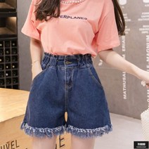가바바 여성 빅사이즈 청반바지 밑단 테슬느낌 간지나는 데님 반바지 G47026