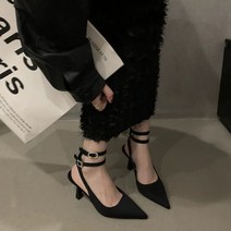 더구두 더블 스트랩 샌들 스틸레토 슬링백 힐-3209