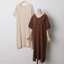 아이우먼 빅사이즈 208 심플린넨옆트임원피스 DPSJ248