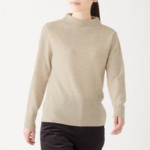 무인양품 MUJI 여성 야크 혼방 울 모크넥 스웨터