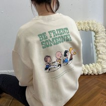 캐릭터 나염 오버핏 여자 맨투맨