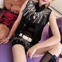 클럽 반바지녀 2022년 봄 여름 슬림해 보이는 시크 태슬 스팽글 핫 팬츠 조끼