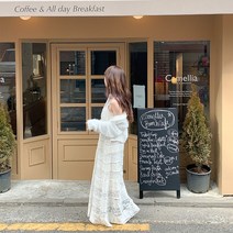 엔젤 나시 뷔스티에 레이스 레이어드 프릴 롱 원피스