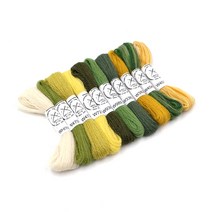 모모의공방/ 프랑스자수용 울사100%-옐로우 그린톤 10색상세트/ 울사 모사/ 자수실세트
