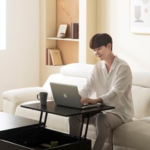 [거실장베스트] 파로마 와이엇 회전 리프트업 거실 소파테이블 / 편리한테이블 / 감성테이블, 블랙