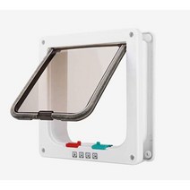 방문 설치가능 반려동물 펫도어 (4개 모드) 용품 현관문 애견 집 댕댕이 캣, 화이트