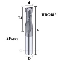 반경 엔드 커터 밀 알루미늄 CNC 밀링 커터 금속 텅스텐 스틸 가공 엔드밀, d1x4Dx3x50L, 2FHRC45