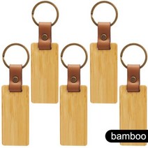 도난방지 빈 태그 ID 이름 직사각형 나무 키 체인 각인 DIY 칩 간단한 수제 액세서리 1 개, bamboo_100Pcs