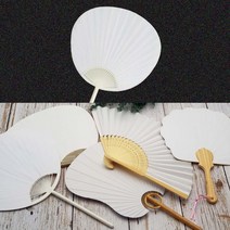 [영번지몰] DIY 종이 부채 만들기 전통 미술 수업 공예 공작 그림 그리기 색칠 놀이 꾸미기, 1개, 원형부채