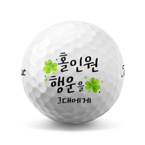 23 홀인원 기원 행운 클로버 골프공 로고 인쇄 제작(6구), 브리지스톤 투어 B XS 6구 화이트, A