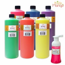 망고버블 거품물감 리필형 1000ml 형광6색 핑거페인팅물감/망고, 수량:망고버블 리필형 1000ml 형광퍼플 1통