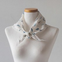 더로라 삼각 쁘띠 마 삼베스카프-헴프 프린트스카프 S0029