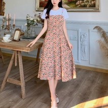 패스타임 여성 여름 여리여리 플라워 여름 반팔 뷔스티에 롱 원피스 바캉스 데이트룩