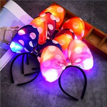 야광머리띠 리본 미키 파티 머리띠, 보라