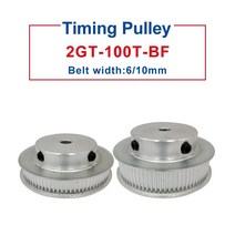 gt2-100t 풀리 보어 66.358101212.71415161719 mm 풀리 휠 일치 610mm gt2 타이밍 벨트 3d 프린터, 6mm, 11mm, 2개