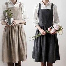 워싱면 원피스 앞치마 번호 36252EA, 블루, 본상품선택
