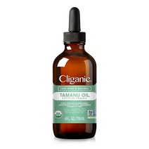 Cliganic 유기농 타마누 오일 113.4g(4온스) 100% 순수 - 얼굴 모발 및 피부용 | 천연 냉압착 헥산 프리, 4 Fl Oz (Pack of 1)