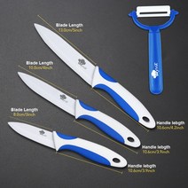 세라믹칼 정육칼 일본 독일 명품칼 중식칼 장미칼세라믹 칼 3 4 5 6 인치 필러 포함 요리사 과일 야채 유, 03 345 BLUE WHITE SET