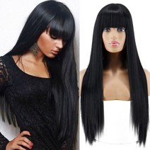 여성 머리 헤어 옴브레 합성 전체 가발 linghang 긴 스트레이트 블랙 혼합 갈색과 금발 긴 for black women middle part nature wig, 26인치, 헤이