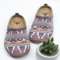 코지 남녀공용 에스닉 패턴 앤틱 코르크 실내화 슬리퍼