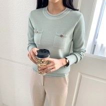 수키 스티치 물결 니트 1094135