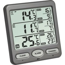 Tfa도스트맨 TfaDostmann 30.3062.10 트리오 무선 온도계, One Size Grey