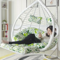 다리 받침대 요람의자 행잉 정원 펜션 휴식 라탄 해먹, 싱글 브라운 럭셔리  팔걸이와 페달 초대형