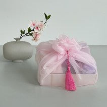 비누꽃 용돈박스 쇼핑백 + 보자기 + 태슬 + 용돈봉투 + 감사카드 + 머니캡12ea 증정, 핑크