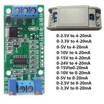 0-2.5V 0-3.3V 0-5V 0-10V 0-15V 0-24V ~ 0 -20mA/4 -20mA 전압-전류 모듈 전류 송신기 신호 변환기 모듈 215373, 0-24V to 4-20mA215373