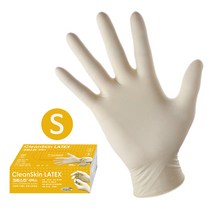 크린스킨 라텍스장갑 100매 천연고무 식품용 요리장갑 6.2g, S, 1통, 100매입