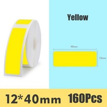 주차천막 간이차고 Niimbot D11 D110 D101 미니 라벨 프린터 용지 인쇄 방수 방지 오일 가격 테이프 스크래치 스티커, Yellow 12X40mm