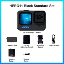 GoPro-HERO 11 블랙 액션 카메라 더 큰 새로운 이미지 센서 포함 GP2 칩 지원 5.3k 60fps 10m 방수 하이퍼스무스 5.0, [01] Standard Set, [01] Without Card