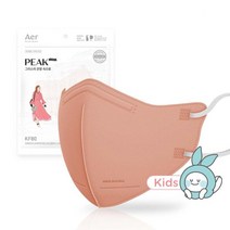 아에르 피크 라이트 에스 보건용 마스크 XS KF80, 50개입, 코랄핑크, 1개