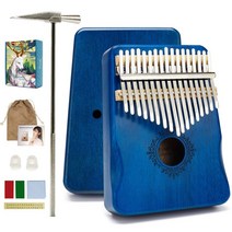 칼림바 17 키 엄지 피아노 나무 mbira 바디 악기 학습 책 피아노 선물, 푸른, 협력사