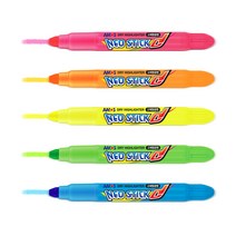 [문구조아] 아모스 네오스틱 고체 형광펜 필기구 파랑, 6개