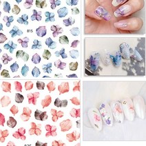 네일 수채화 꽃 말린꽃잎 스티커, 2.핑크빛꽃잎