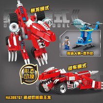 난동 공룡블럭 수송 쥬라기공원 인도미누스 바리오닉스 스티기몰로크 T-렉스 피규어 포획 공룡친구 레고 호환 블록, HA389707전투기계티라노사우루스렉스（240개