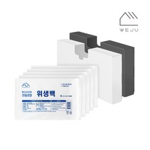 [위주]리필 위생백(중) 100매 5개+서랍정리함(중), 화이트