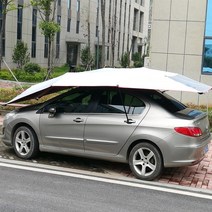 조립식주차장 간이차고지 자동차 차양 지붕 선 스크린 단열 우박 증거 야외 주차장 모바일 차고 자동 우산 접기, [01] 4.6m