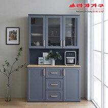 라자가구 위드 고메 1200 주방수납장 세트 그릇장형 nk006, 그레이+오크
