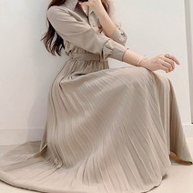 가볍고 부드러운 데일리 플리츠 주름 원피스