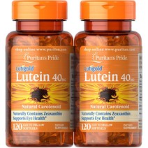 Puritans Pride 퓨리탄프라이드 루테인 40mg 지아잔틴 120 소프트젤 x 2통, 120정, 2개