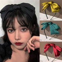 왕리본 머리띠 명품 새틴 리본 제니머리띠 헤어밴드 반다나 얇은머리띠 귀안아픈