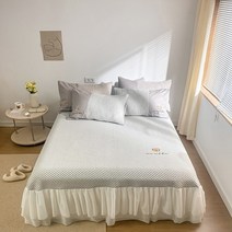 침대스커트 마력이 차다 로퍼 쿨링시트 곰돌이 세탁기 가능 에어컨 석빙 침대시트 타입 냉감 상등석 쓰리 2314768460, 그레이 (침대이다 스타일 )적합 1.