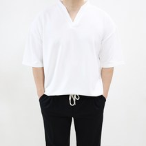 엠클로 남자 빅사이즈 오버핏 여름 브이넥 기능성 쿨 반팔 티셔츠