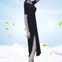 여름 반팔 원피스 A라인 편한 옆트임 플레어 이너 롱 여성 데일리 미니 미디