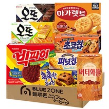 블루존 파이과자8종(촉촉한초코칩+오뜨쇼콜라+오뜨치즈+마가렛트+버터와플+빅파이딸기+초코칩쿠키+피넛칩쿠키), 1세트