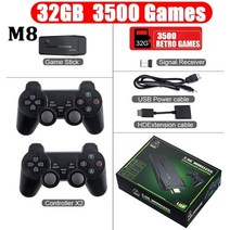 게임기 가정용 휴대용 에뮬 y3 lite 4k hd 비디오 게임 스틱 휴대용 게임 콘솔, 32g m8 3500 게임