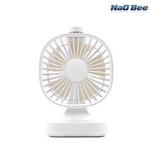 NaOBee 카운터탑 저소음 USB 탁상용 미니 선풍기, 화이트